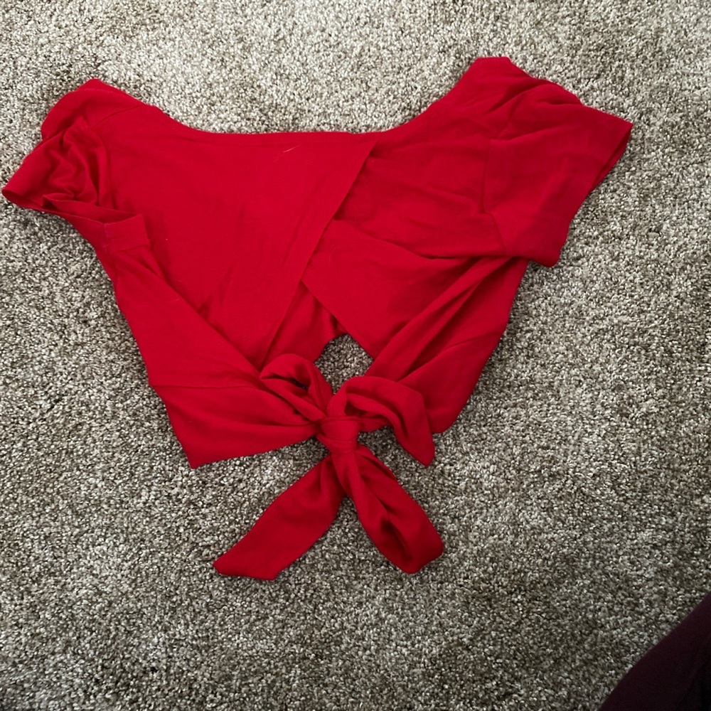 MeToWe Red Tie Back Top